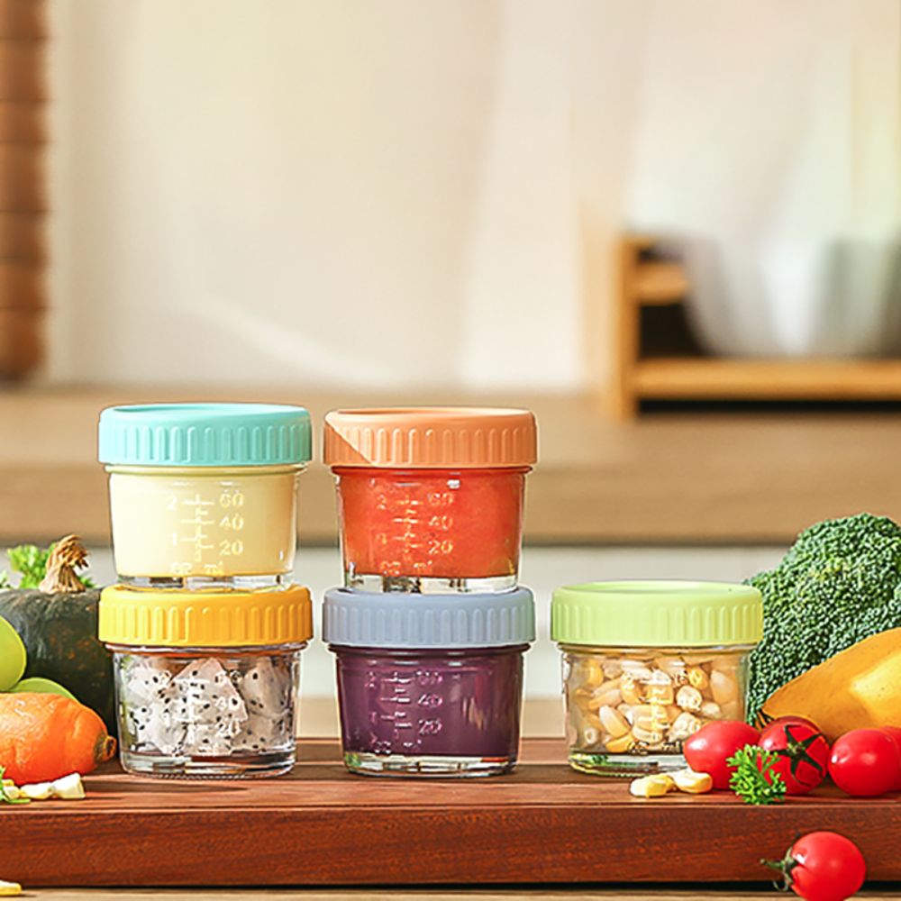 Food Storage With Glass Lids - 6pcs Mason Jar Glass Baby Food