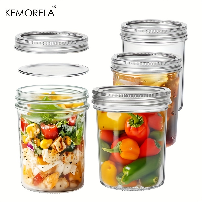 Food Storage Glass Box - KEMORELA Mason Jars 350ML With Lids
