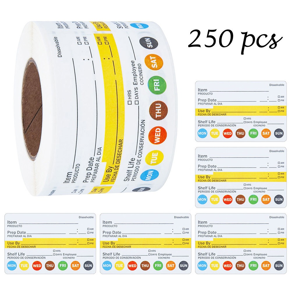 Food Storage Food Safety - 250/300PCS Food Shelf Life Label Multi-functional