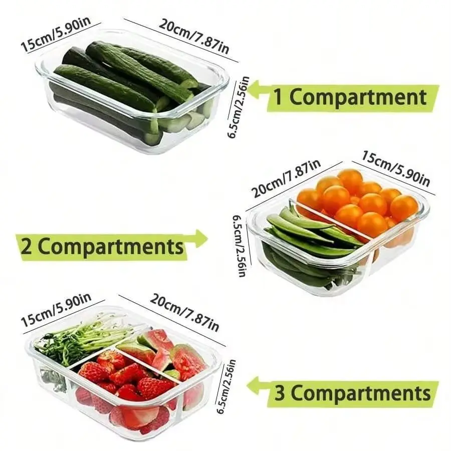 Glass Meal Prep Container - yesGlass Food Storage Container With Lid,