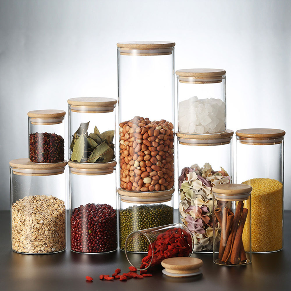 4/8pcs 250ml 500ml 1000ml Glas - огляд і ціна Food Storage With Glass Lids