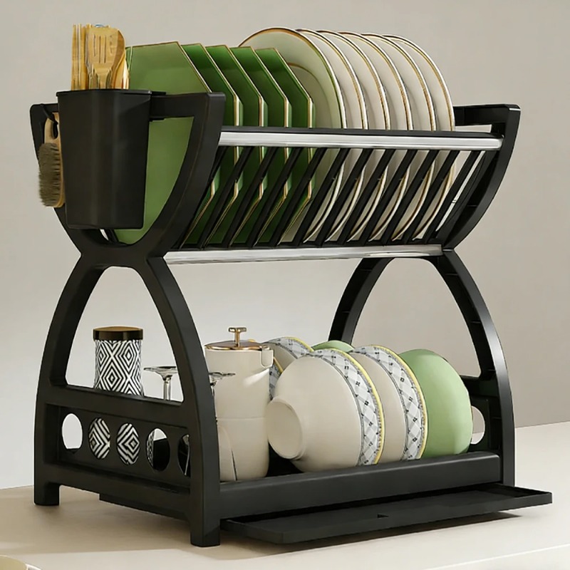 2 Tier Dish Drying Rack Kitche - огляд і ціна Food Storage Shelving