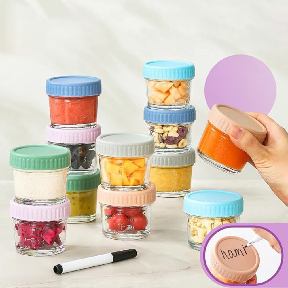 6pcs Mason Jar Glass Baby Food - огляд і ціна Food Storage With Glass Lids