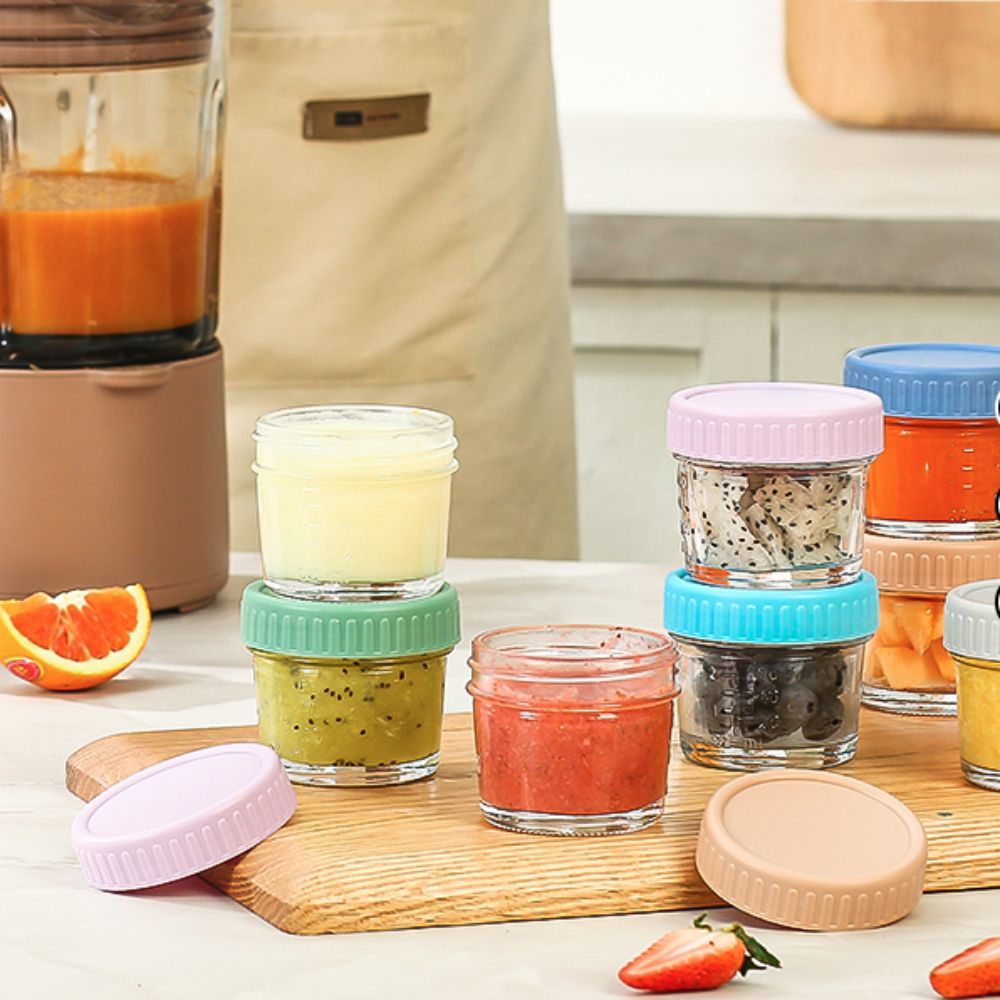 6pcs Mason Jar Glass Baby Food - огляд і ціна Food Storage With Glass Lids