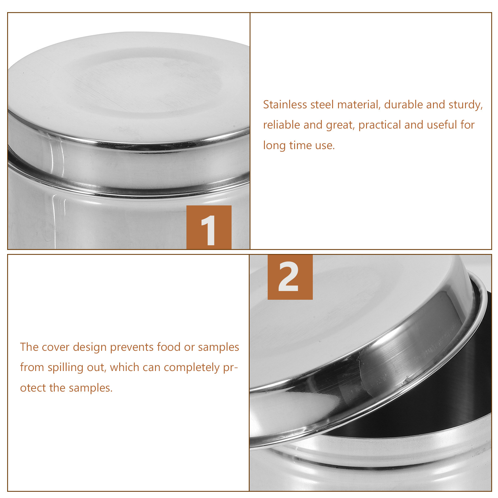 4Pcs Polished Stainless Steel  - огляд і ціна Food Storage Food Safety