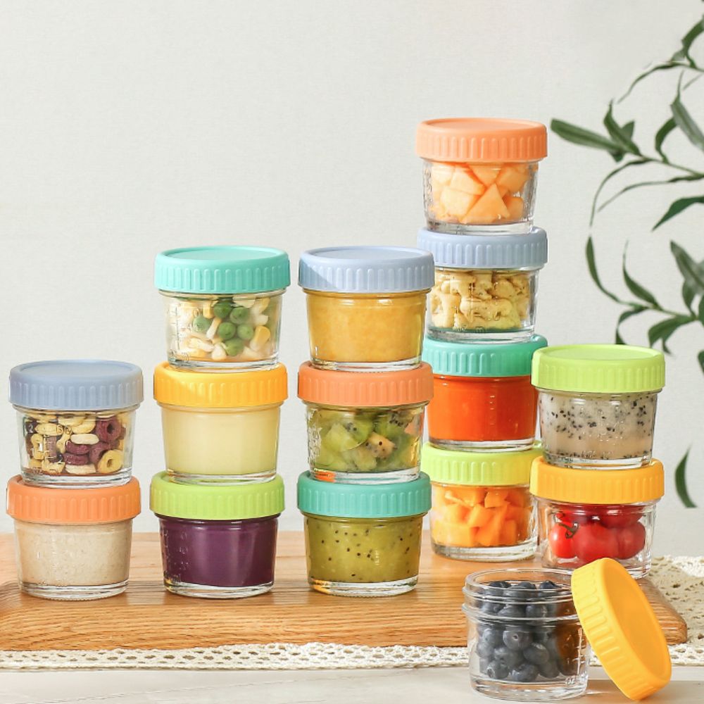 6pcs Glass Baby Food Jar Reusa - огляд і ціна Food Storage With Glass Lids