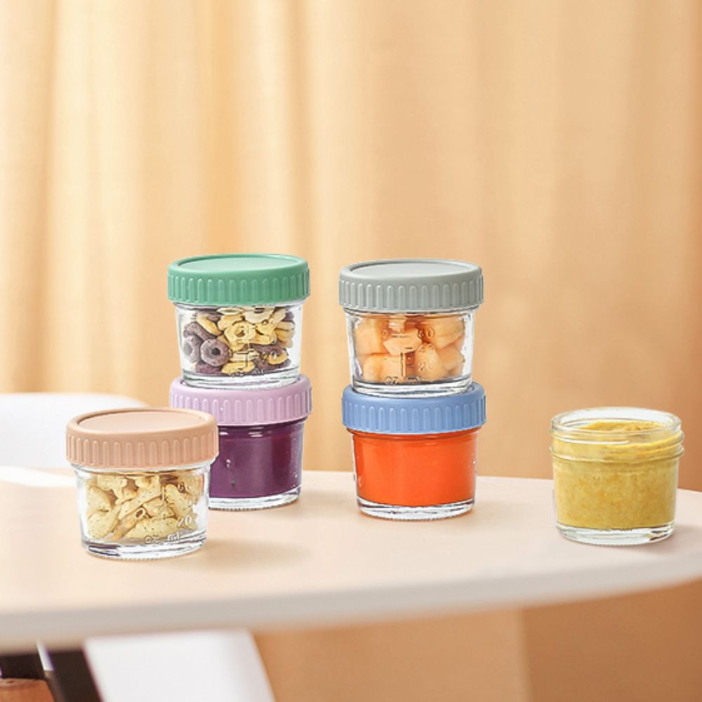 6pcs Glass Baby Food Jar Reusa - огляд і ціна Food Storage With Glass Lids