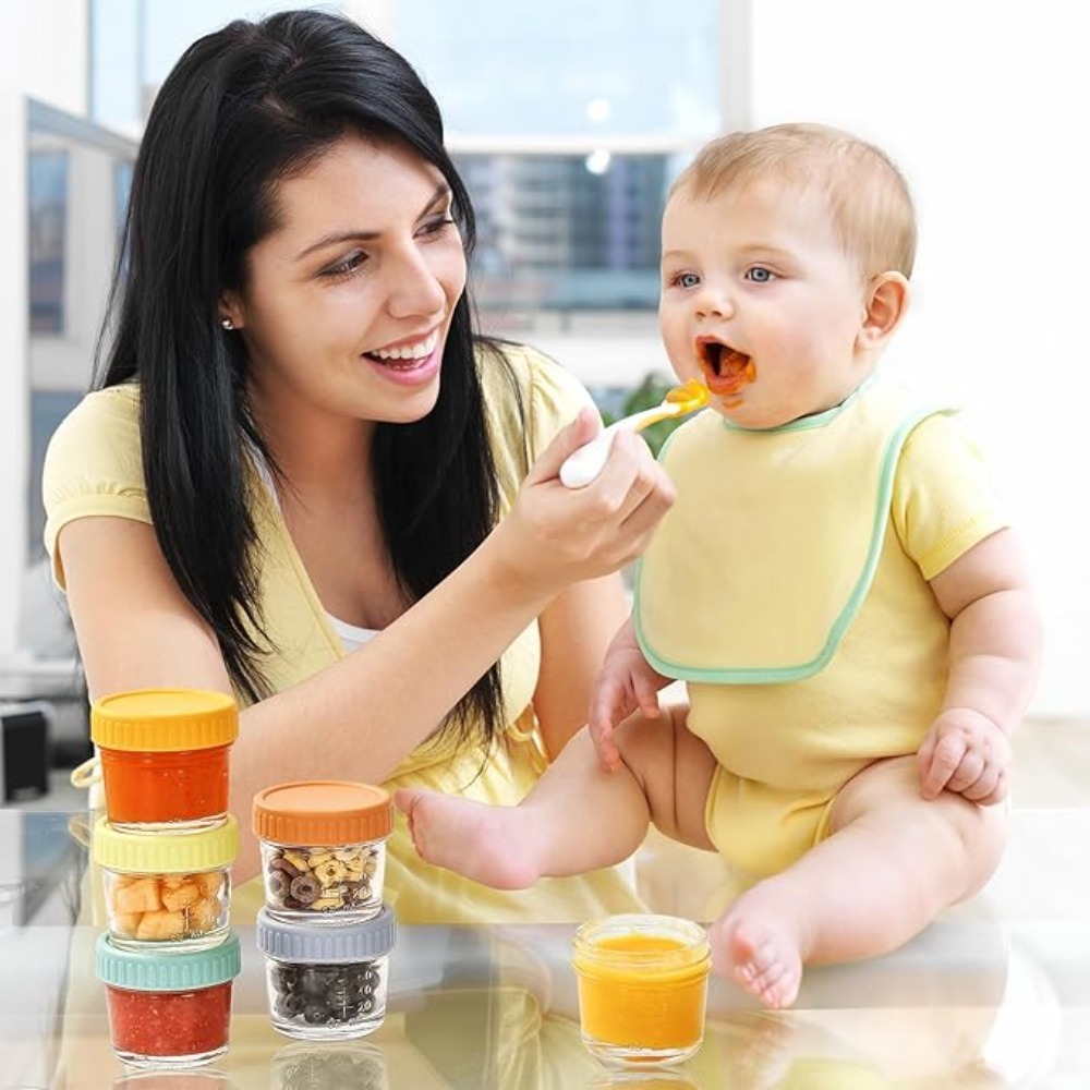 6pcs Glass Baby Food Jar Reusa - огляд і ціна Food Storage With Glass Lids