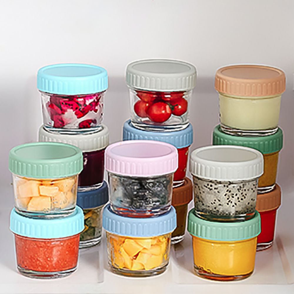 6pcs Glass Baby Food Jar Reusa - огляд і ціна Food Storage With Glass Lids