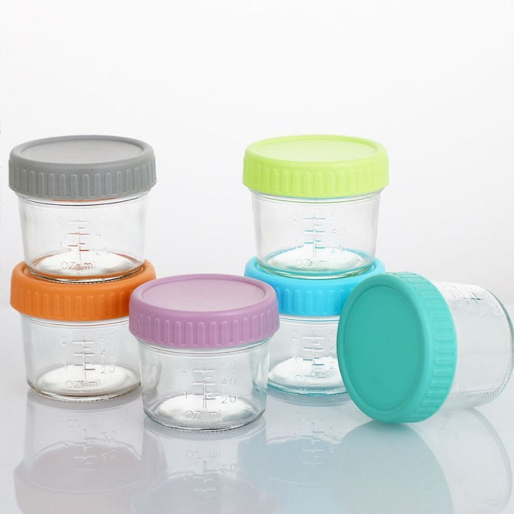 6pcs Glass Baby Food Jar Reusa - огляд і ціна Food Storage With Glass Lids