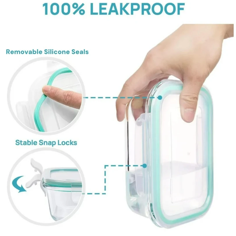 Glass Lunch Box Food Storage C - огляд і ціна Glass Meal Prep Container