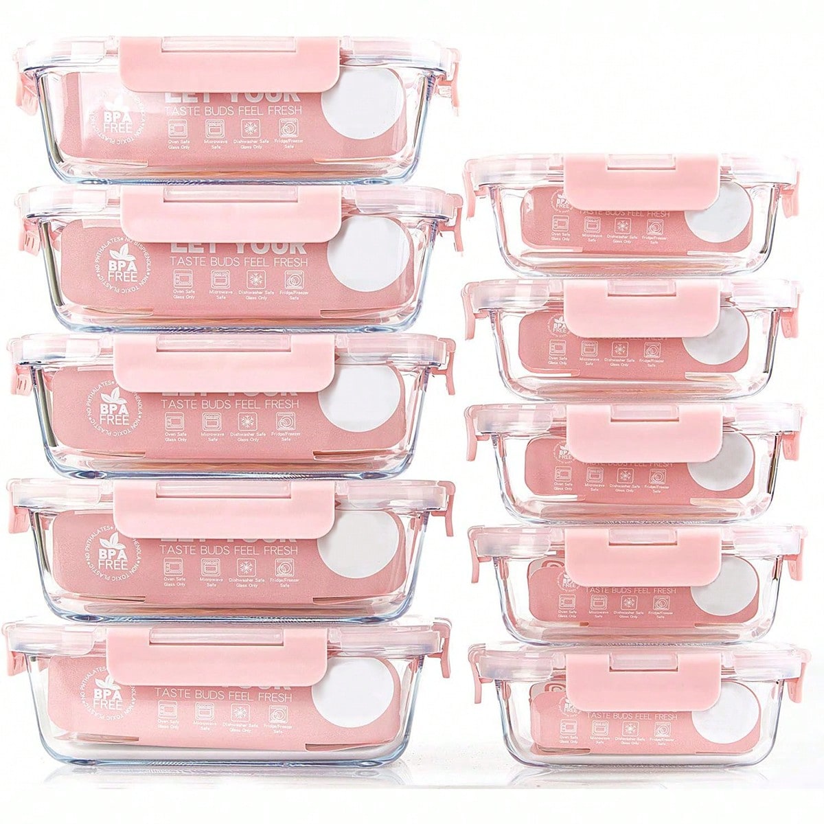 10 Pack Glass Meal Prep Contai - огляд і ціна Food Storage With Glass Lids