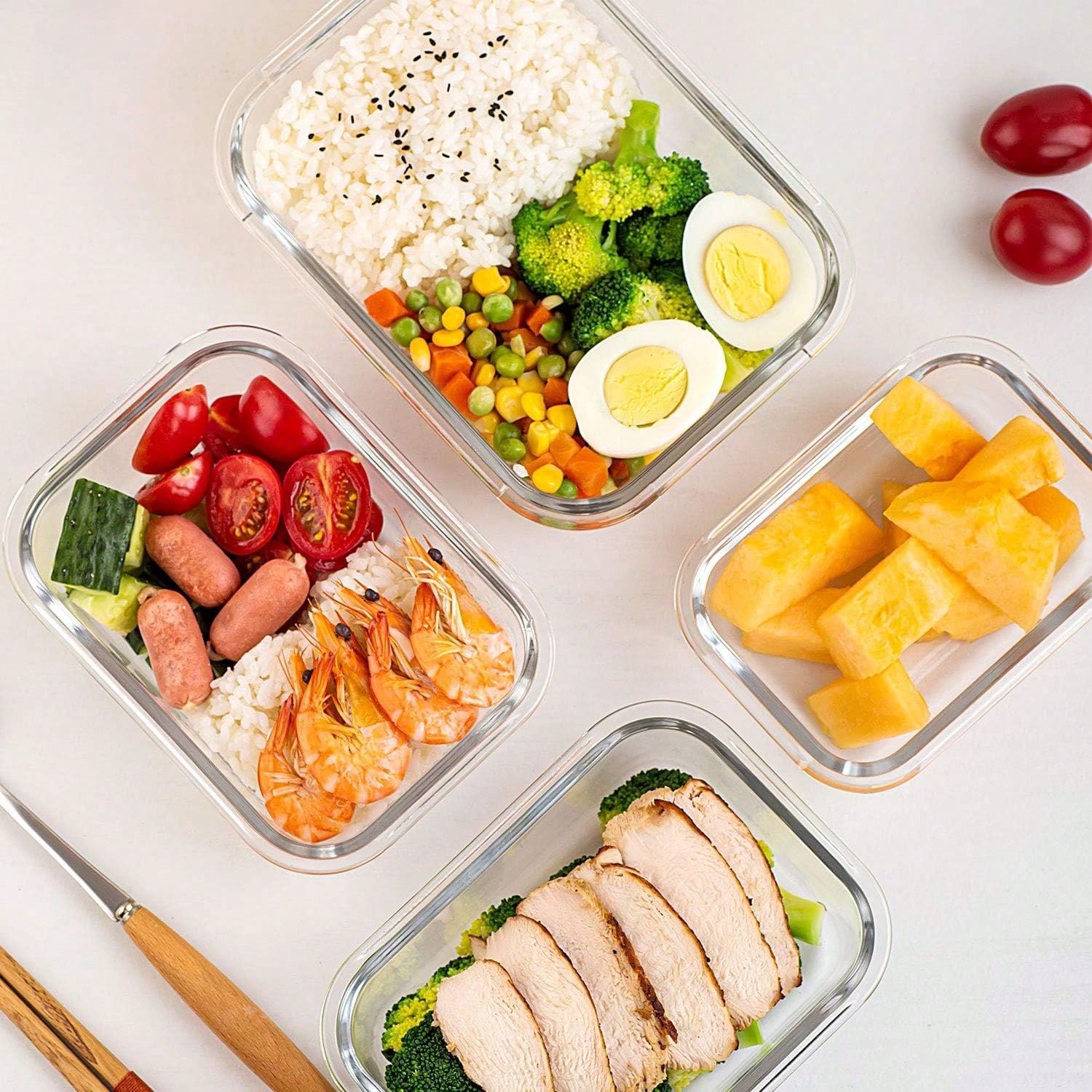 10 Pack Glass Meal Prep Contai - огляд і ціна Food Storage With Glass Lids