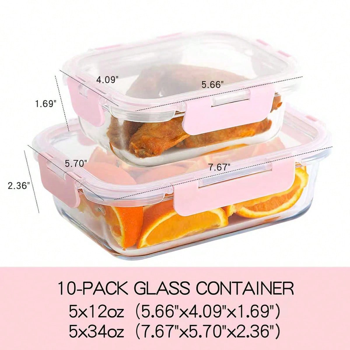 10 Pack Glass Meal Prep Contai - огляд і ціна Food Storage With Glass Lids