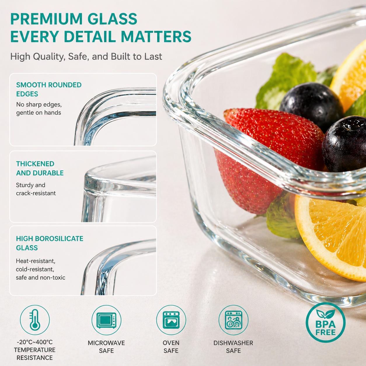 16pcs Sealed Glass Food Storag - огляд і ціна Food Storage With Glass Lids