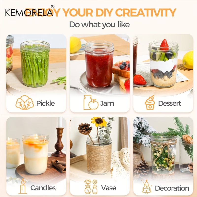 KEMORELA Mason Jars 350ML With - огляд і ціна Food Storage Glass Box