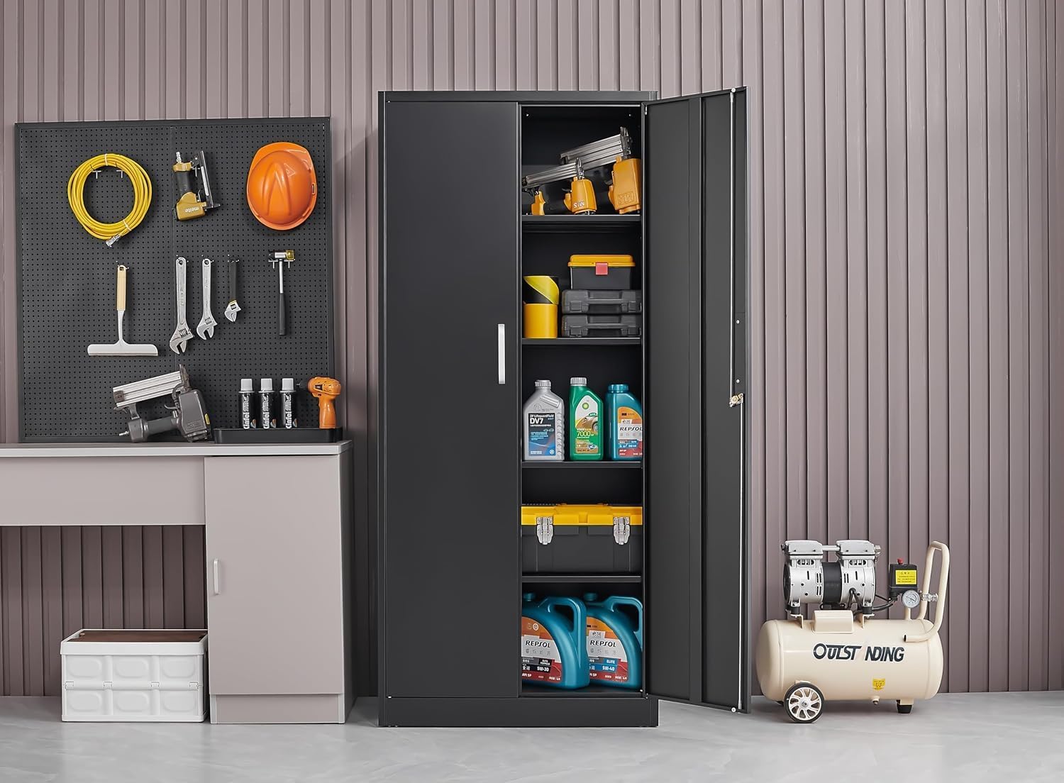 Metal Storage Cabinet With Adj - огляд і ціна Food Storage Shelving