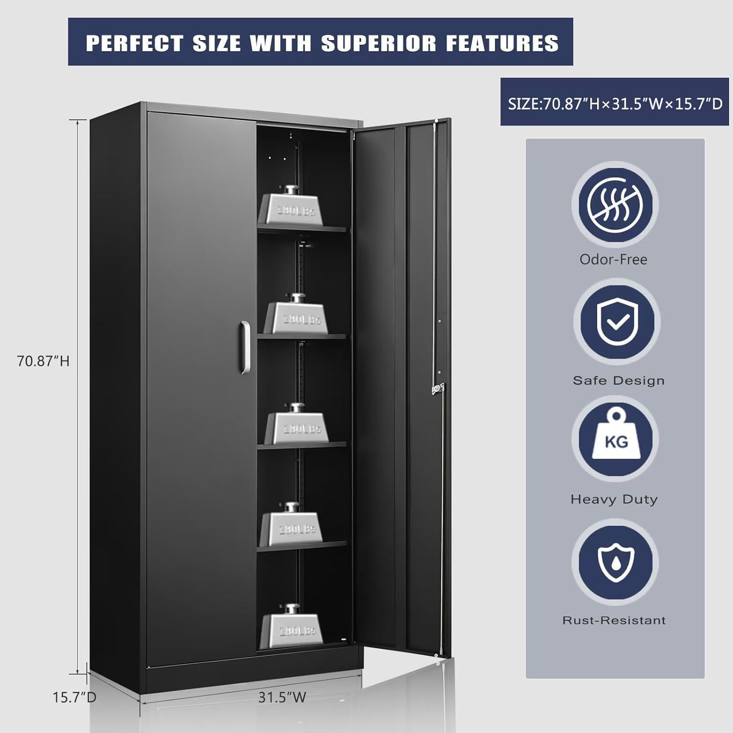 Metal Storage Cabinet With Adj - огляд і ціна Food Storage Shelving