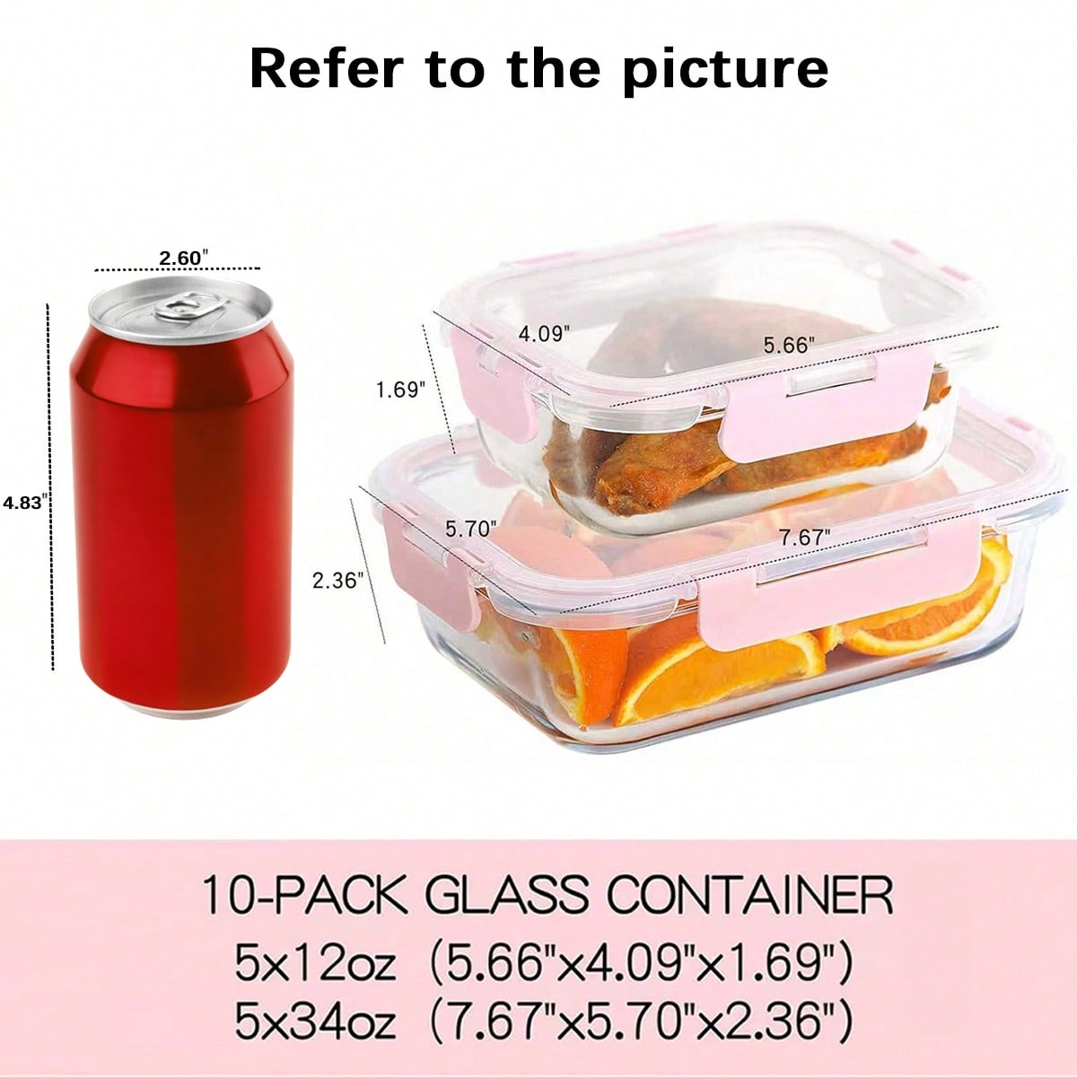 10 Pack Glass Meal Prep Contai - огляд і ціна Food Storage With Glass Lids